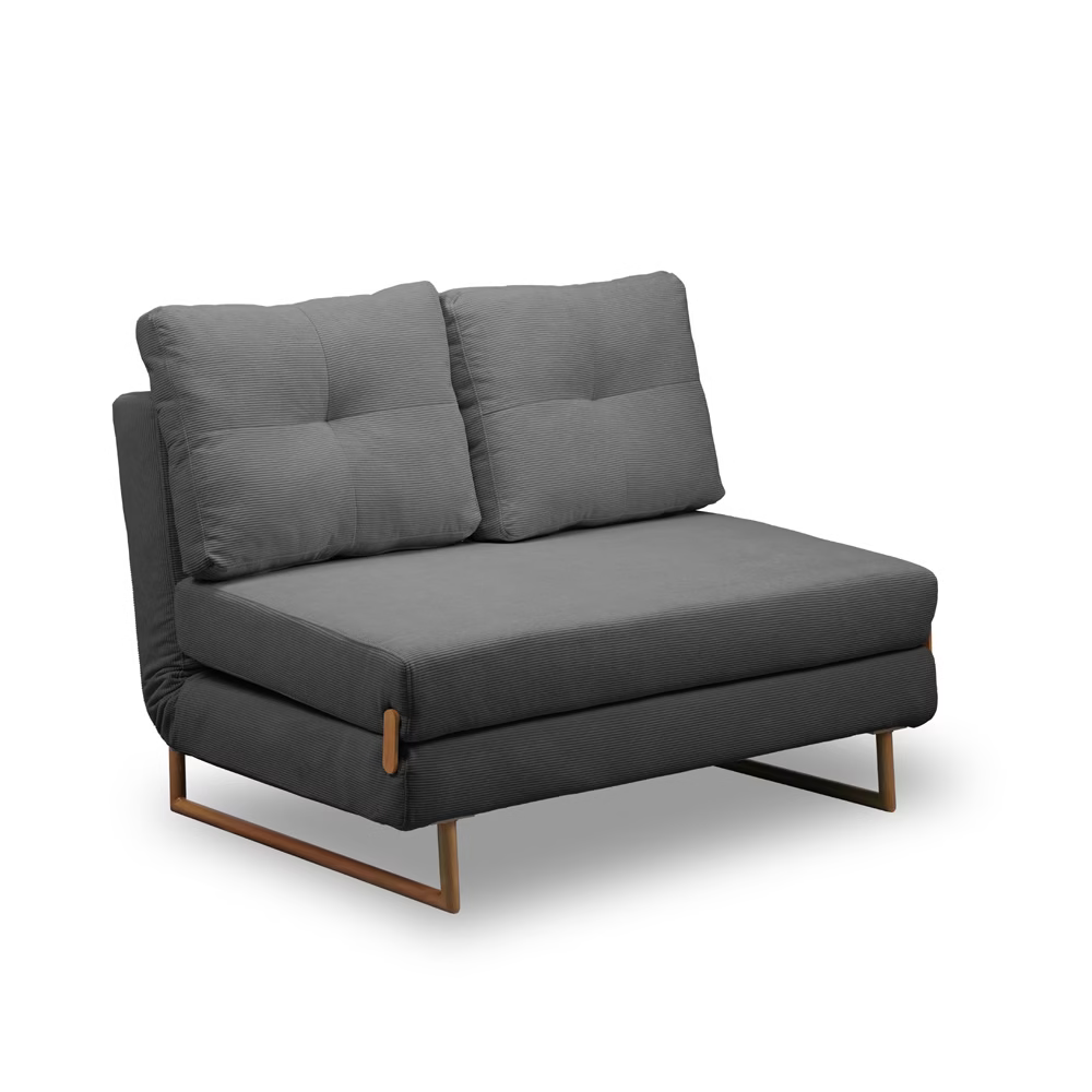 REST 3 | ספה תלת מושבית נפתחת למיטה עם רגלי עץ - אפור כהה