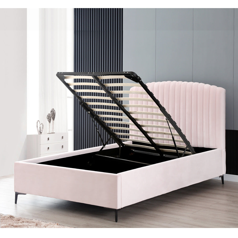 Ronda | מיטה וחצי מבד בעיצוב מעוגל עם ארגז מצעים - - אשריאן | ASHERIAN