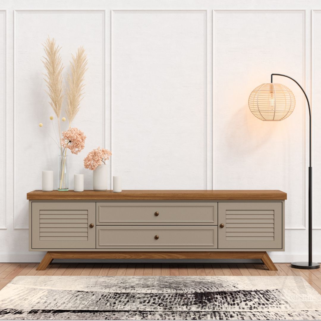 Shavit | מזנון כפרי בשילוב עץ מלא וחריטות ייחודיות - 160 ס״מ - אשריאן | ASHERIAN