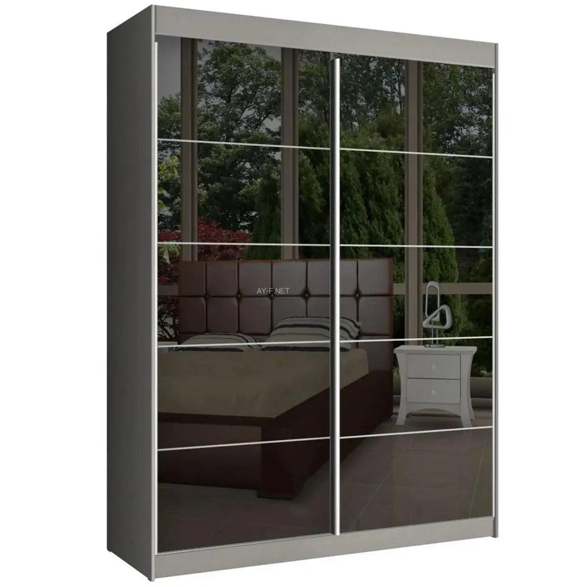 SOHO | ארון הזזה איכותי עם 2 דלתות מראות כהות MDF - - אשריאן | ASHERIAN