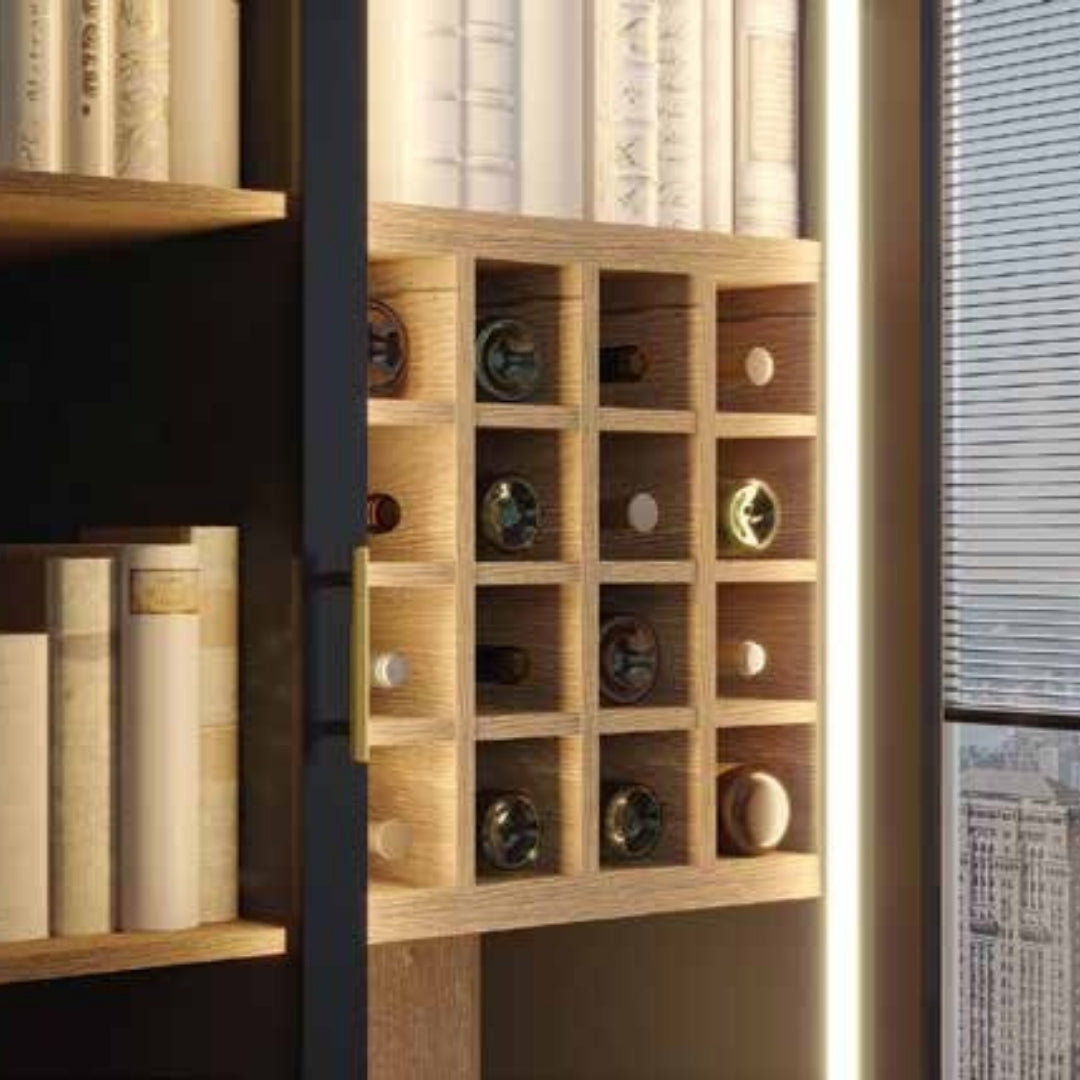 ULTRA | ארון שקוף מעוצב לסלון עם כוורות יין ומגירות - - אשריאן | ASHERIAN