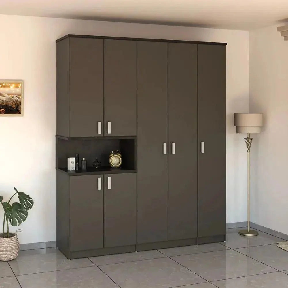 Space 2 | ארון 2 דלתות עם נישה ברוחב 80 ס"מ - 200 ס״מ - 5 דלתות - אשריאן | ASHERIAN