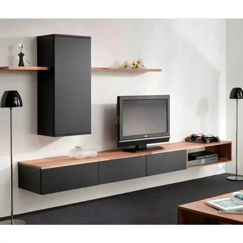 STOCK | מזנון צף לסלון במראה מינימליסטי עם מדף פתוח ו-3 מגירות - - אשריאן | ASHERIAN