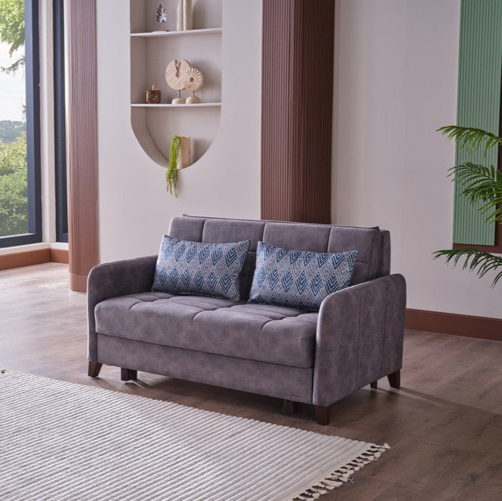 TANGO | ספה דו נפתחת למיטה זוגית עם אחסון - אפור