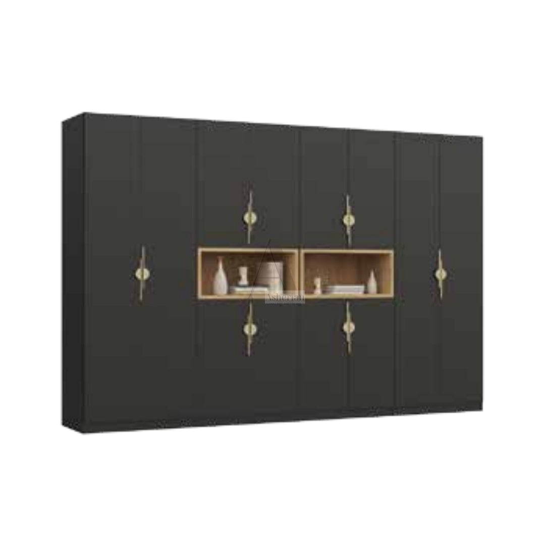 TEMP | ארון פתיחה מודרני עם נישה פתוחה - 280 ס"מ - 8 דלתות - אשריאן | ASHERIAN