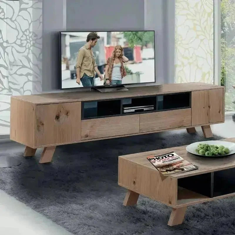 TOMER | מזנון לסלון עם תאים פתוחים ורגלי עץ - - אשריאן | ASHERIAN