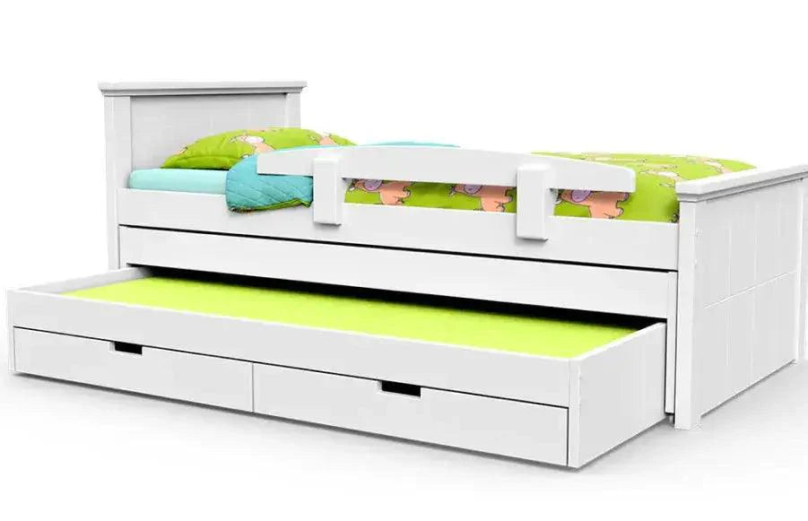 TRIO | מיטת ילדים איכותית עם מיטת חבר משולשת, מעקה ומזרנים במתנה! תוצרת רהיטי עין חרוד - - אשריאן | ASHERIAN