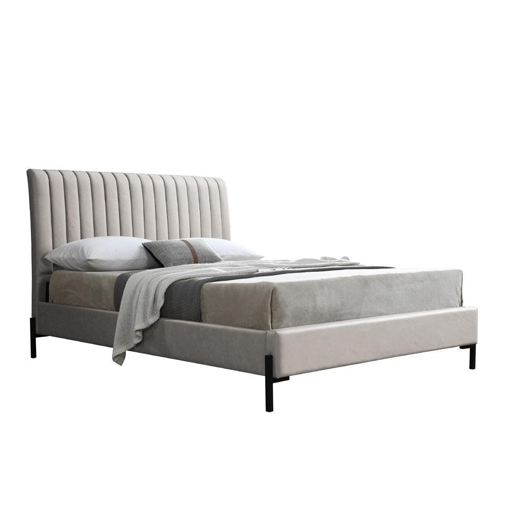 Venus | מיטה זוגית בעיצוב מודרני עם ראש מיטה מעוגל - קרם 140/190 ס״מ - אשריאן | ASHERIAN