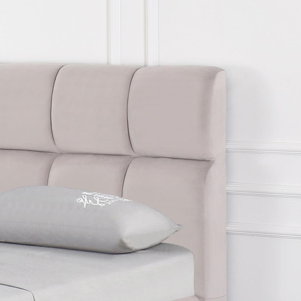 Wonda | מיטה זוגית מרופדת בעיצוב קוביות עם ארגז מצעים - - אשריאן | ASHERIAN