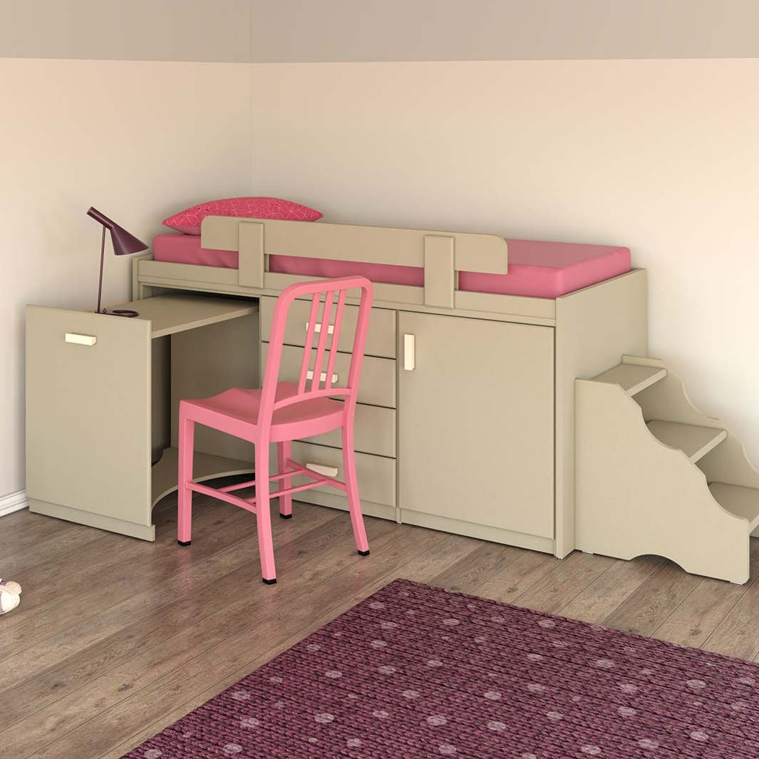 YUVAL | מיטת גלריה עם אחסון רב וספריה נשלפת בפטנט בלעדי - - אשריאן | ASHERIAN