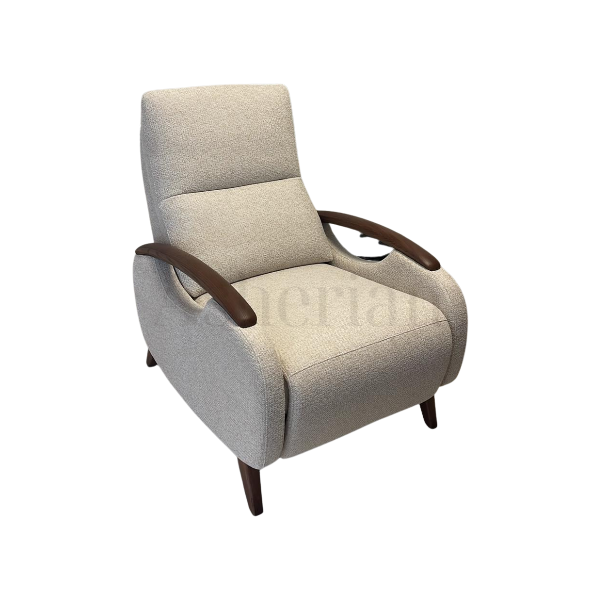 ZERA | כורסת ריקליינר ידנית עם ידיות ורגלי עץ אגוז - אופוויט