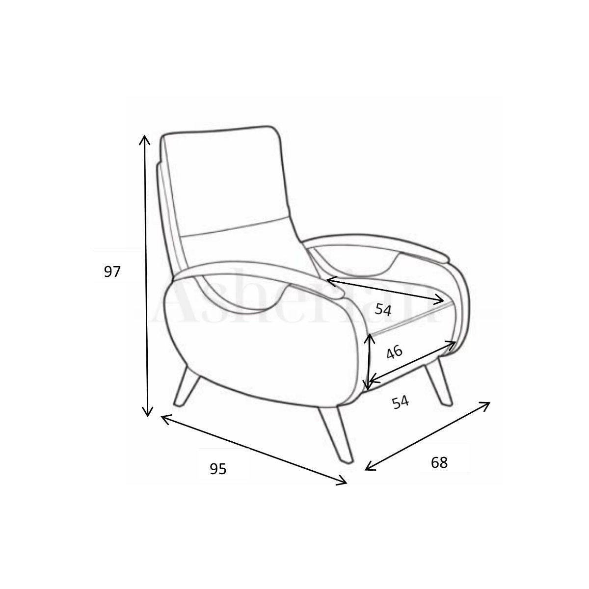 ZERA | כורסת ריקליינר ידנית עם ידיות ורגלי עץ אגוז
