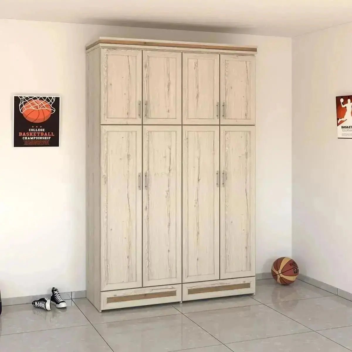 DVIR | ארון בגדים איכותי עם 4 דלתות בעיצוב כפרי וחלוקה פרקטית - 160 ס״מ - 4 דלתות - אשריאן | ASHERIAN