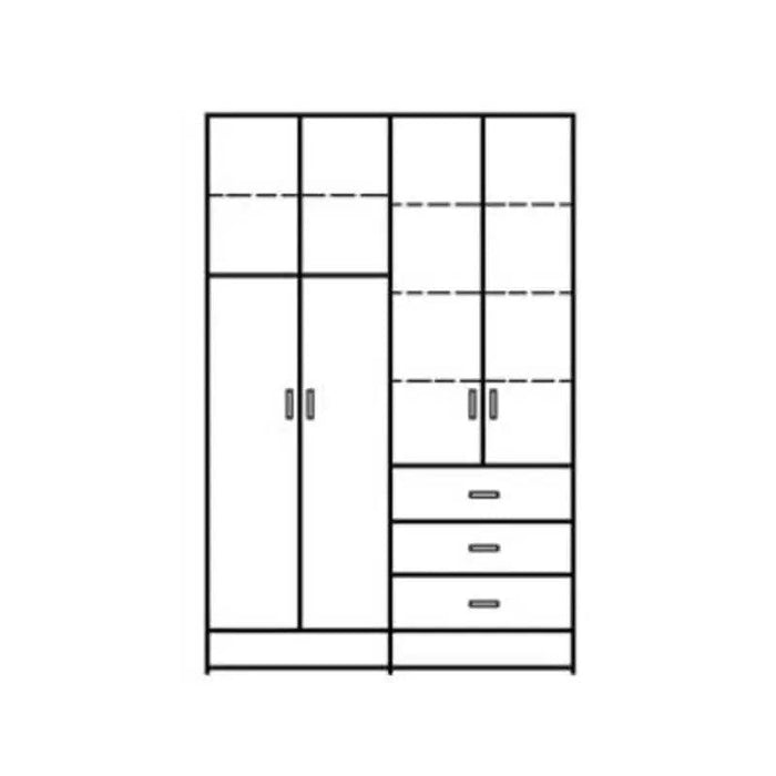 Alon | ארון בגדים מעוצב ואיכותי מסנדוויץ' עם 4 דלתות ומגירות - אשריאן | ASHERIAN