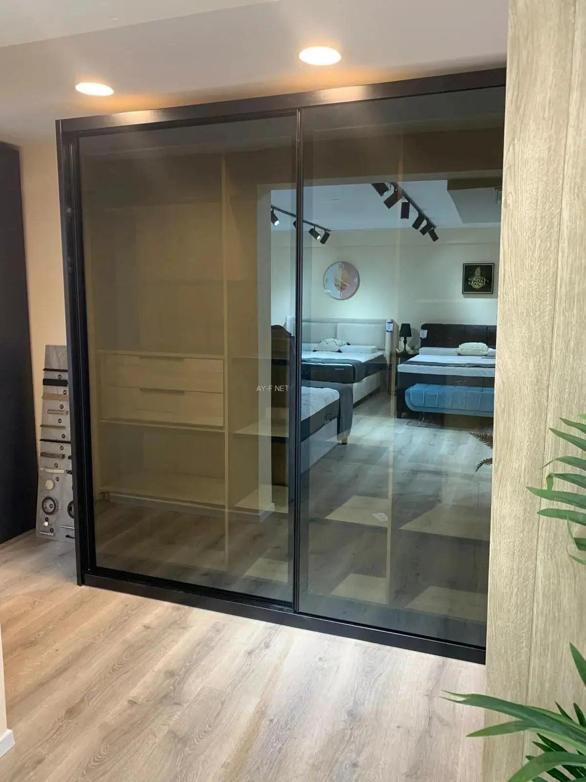 QUARTZ | ארון הזזה מעוצב עם 2 דלתות שקופות בשיא הסטייל - - אשריאן | ASHERIAN