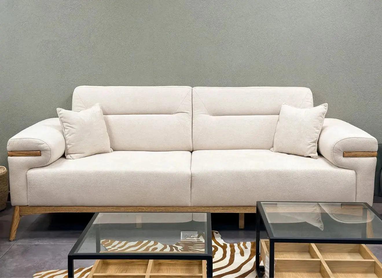 LIMA | ספה מפנקת לסלון עם הטבעת עץ ייחודית - - אשריאן | ASHERIAN