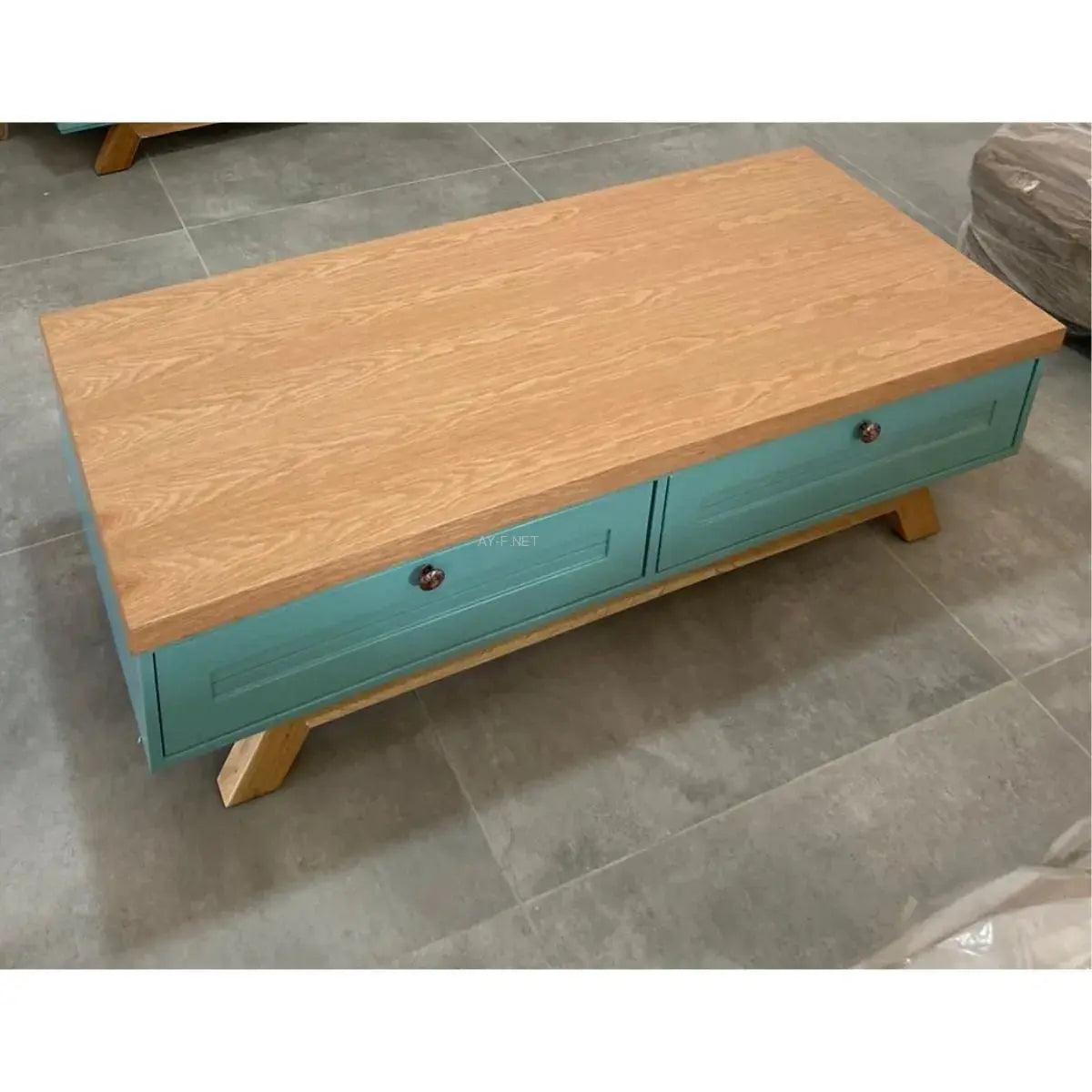 SKY | שולחן וינטאג׳ לסלון במראה כפרי עם מגירות - - אשריאן | ASHERIAN