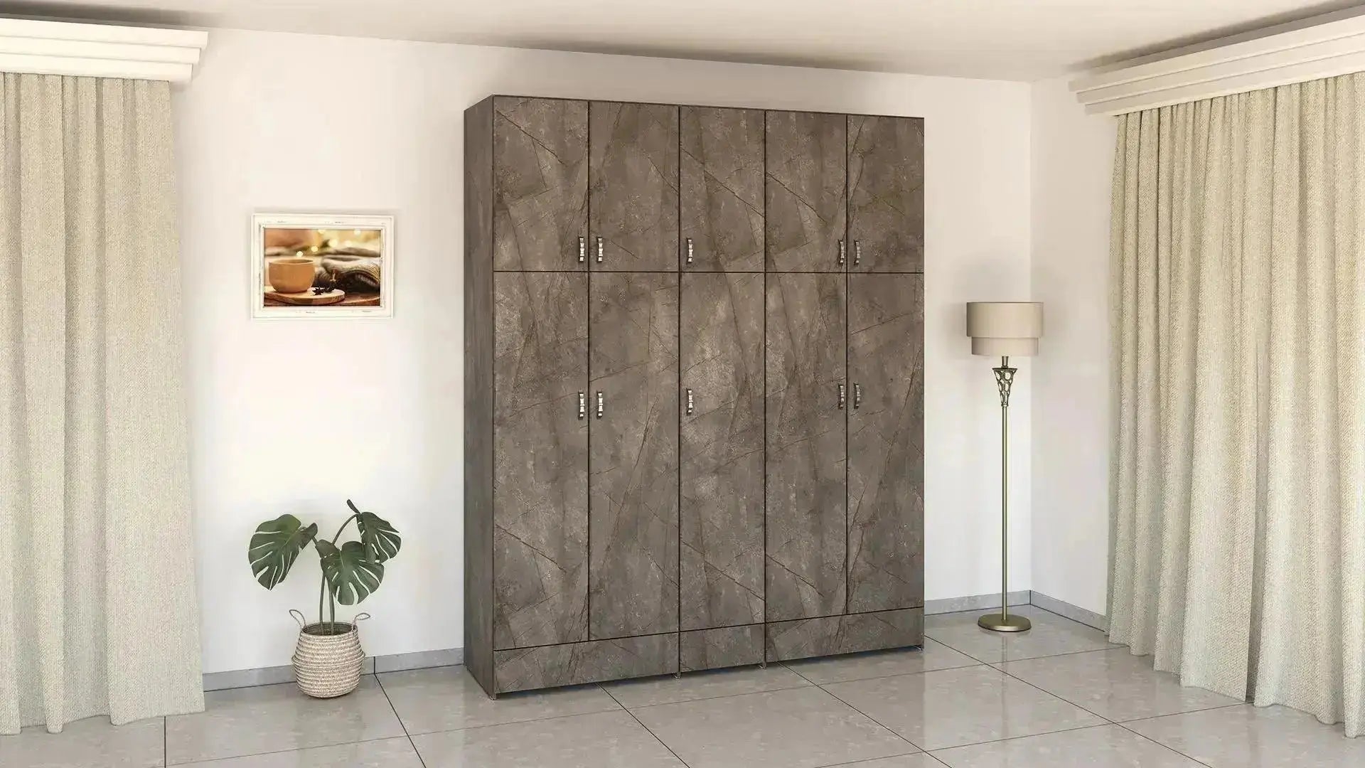 לביא | ארון בגדים איכותי 5 דלתות ברוחב 2.00 מ' - - אשריאן | ASHERIAN