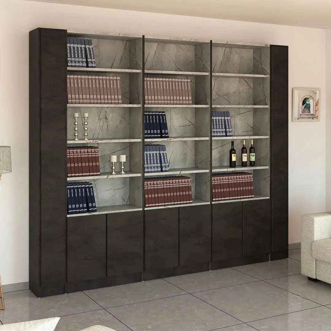 CARMEL | ארון מעוצב לסלון עם דלתות ותאים פתוחים - 288 ס״מ - 8 דלתות - אשריאן | ASHERIAN