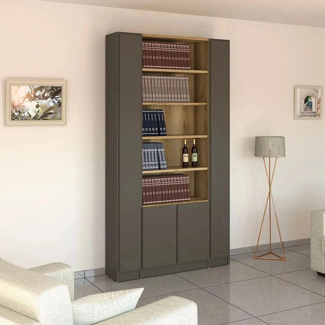 CARMEL | ארון מעוצב לסלון עם דלתות ותאים פתוחים - 130 ס״מ - 4 דלתות - אשריאן | ASHERIAN