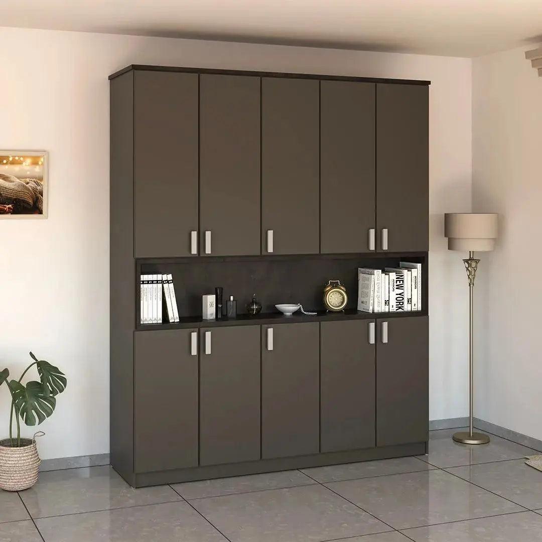 Center | ארון בגדים בעיצוב נקי נישה רחבה - 200 ס״מ - 5 דלתות - אשריאן | ASHERIAN