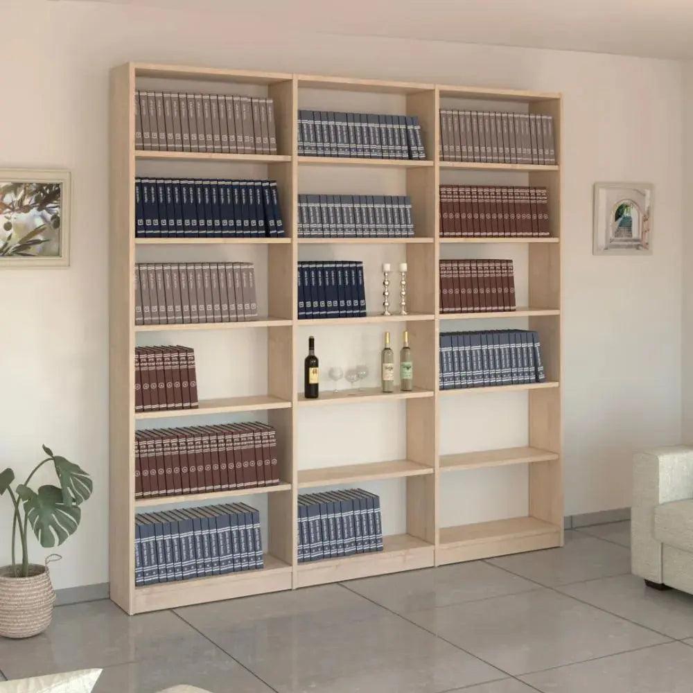 Flow 9 | ארון ספרים מודולרי פתוח - 235 ס״מ - 3 תאים מולבן - אשריאן | ASHERIAN