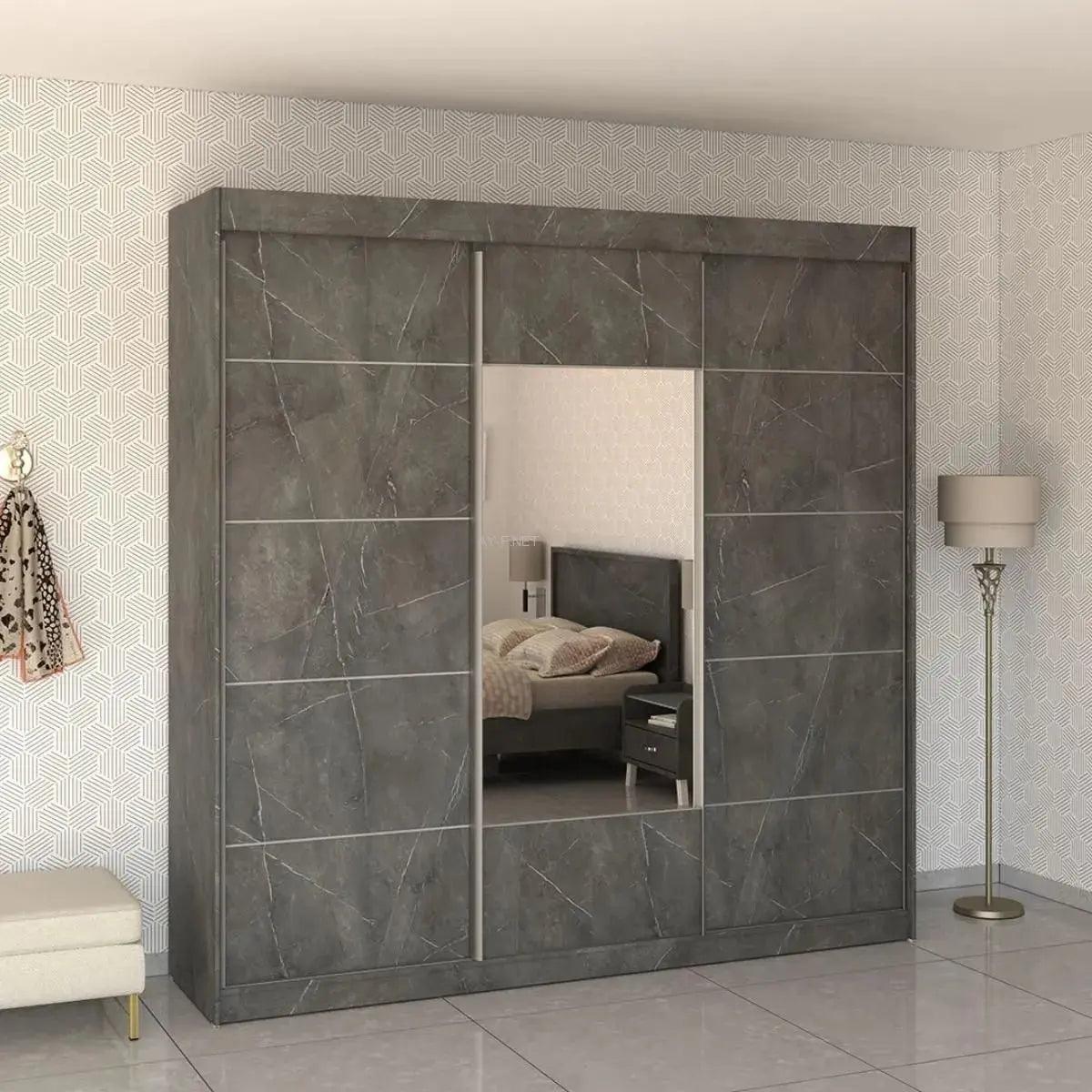FIT | ארון הזזה איכותי עם מראה שתי שליש MDF - - אשריאן | ASHERIAN