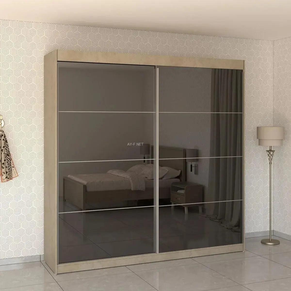 SOHO | ארון הזזה איכותי עם 2 דלתות מראות כהות MDF - - אשריאן | ASHERIAN