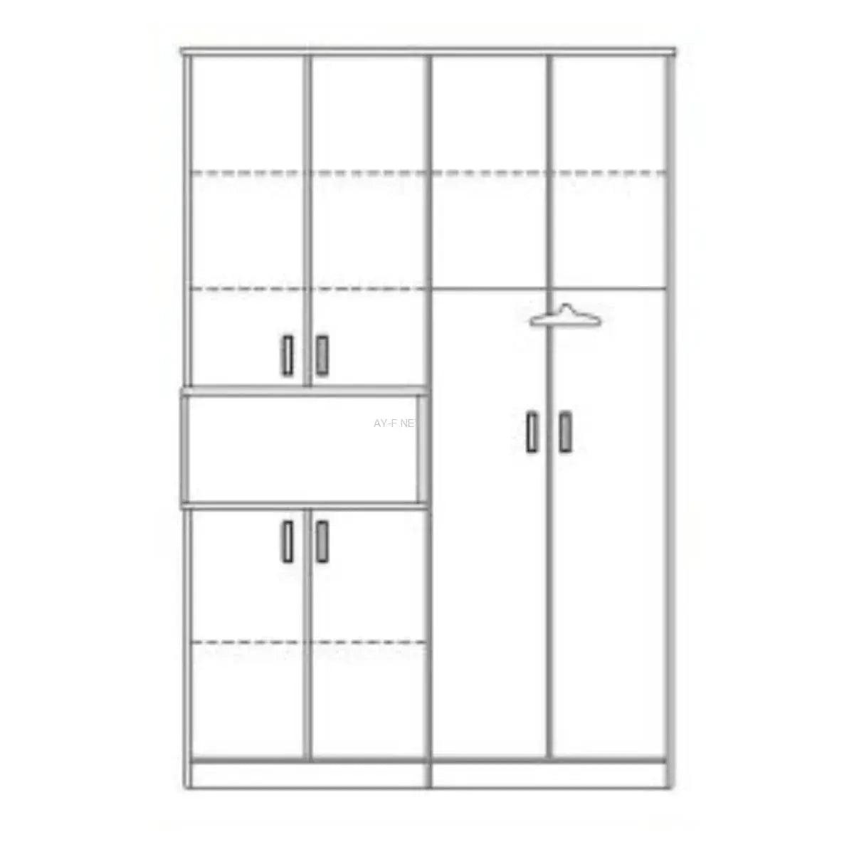 Space 4 | ארון פתיחה מעוצב עם 4 דלתות ונישה פתוחה - - אשריאן | ASHERIAN