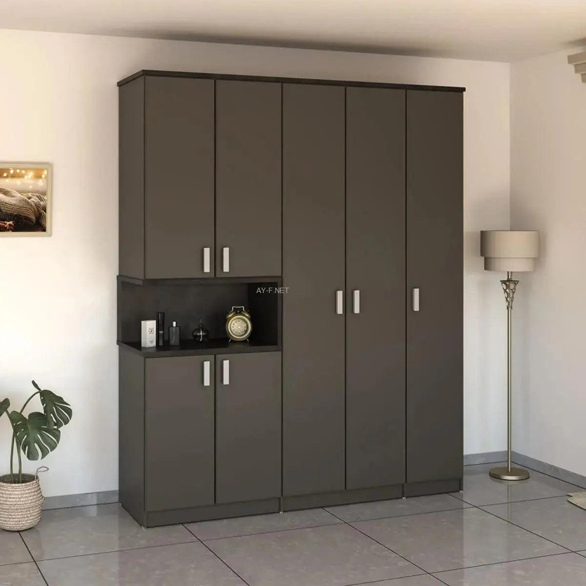 Space | ארון פתיחה מודולרי עם נישה בעיצוב מודרני - 200 ס״מ - 5 דלתות - אשריאן | ASHERIAN