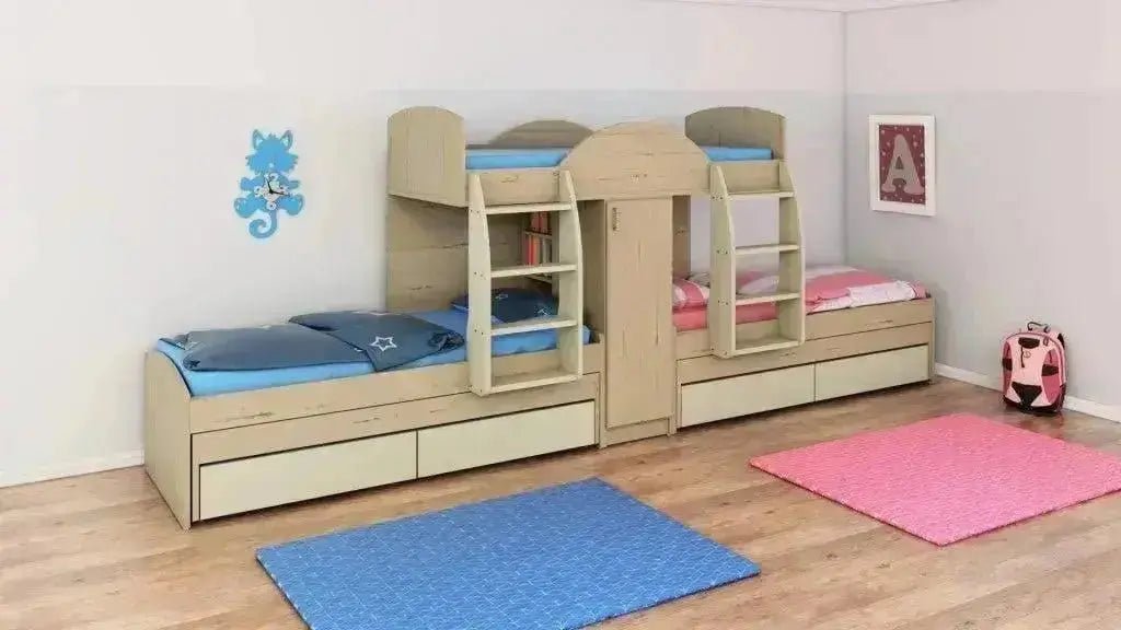 חלומית 7 | מיטת קומותיים רכבת עם 7 מיטות מגירות וארון - - אשריאן | ASHERIAN