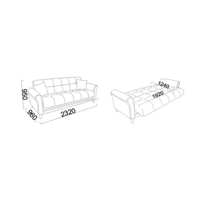 ספה תלת מושבית דגם מרינה MARINA נפתחת למיטה - Asherian | אשריאן רהיטים