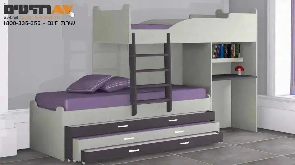 שלו | מיטת קומותיים גלריה עם שולחן כתיבה - - אשריאן | ASHERIAN
