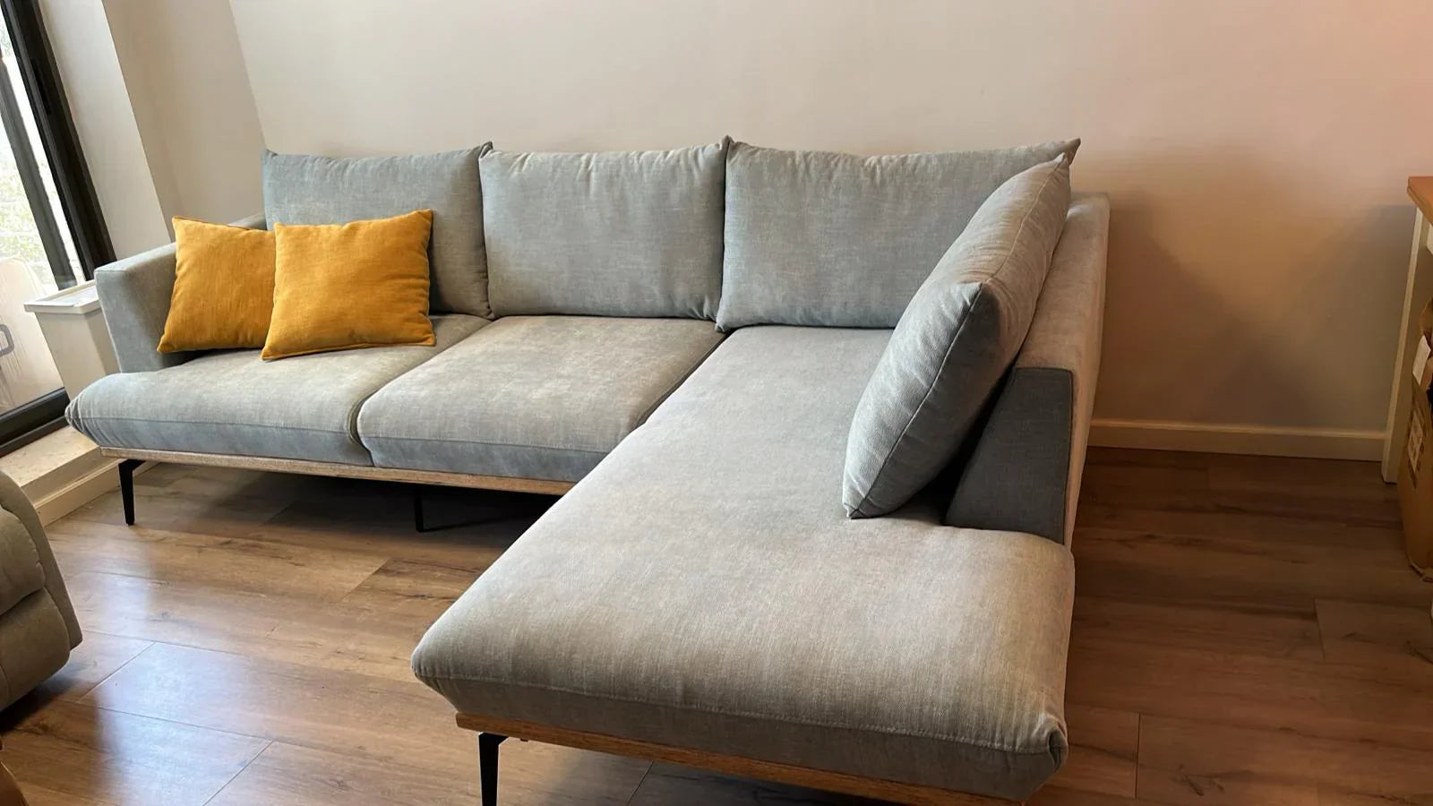 SEGEV | ספה פינתית פינתי 280/180 ס״מ צבע תכלת