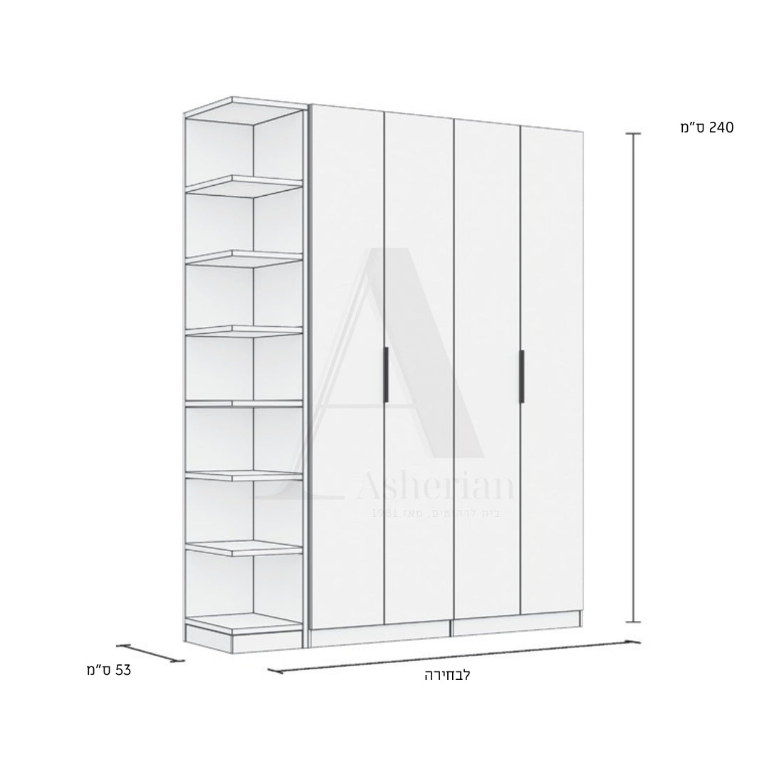 POLAR | ארון מודרני עם מדפים פתוחים -    - אשריאן | ASHERIAN