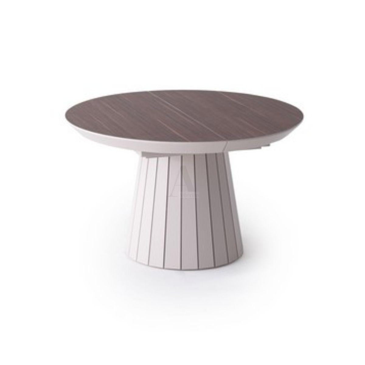 JAZZ | שולחן אוכל עגול עם רגל לייסטים עם 2 הגדלות