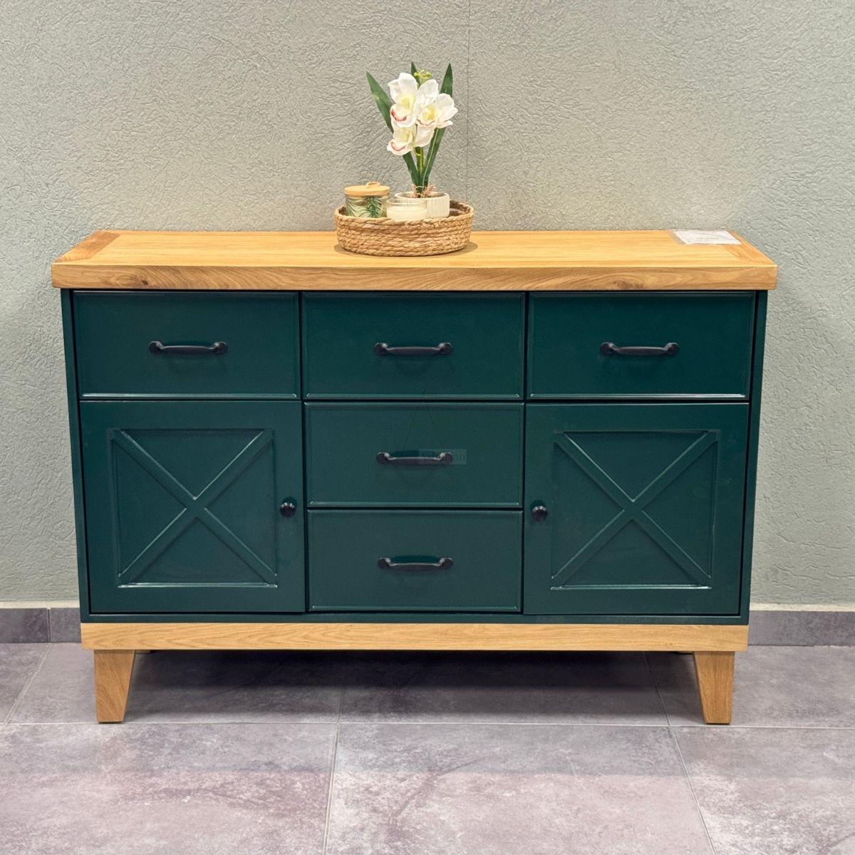 BAR | שידת אחסון כפרית עם דלתות אסם ומגירות