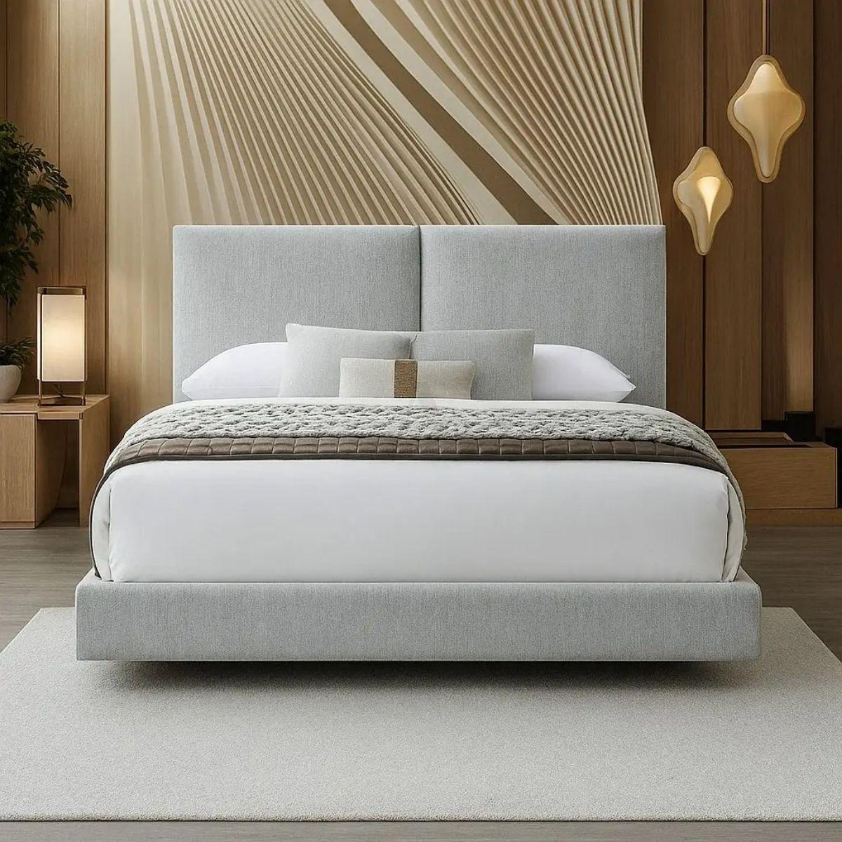 NUVE | מיטה זוגית מרופדת בעיצוב נורדי אלגנטי