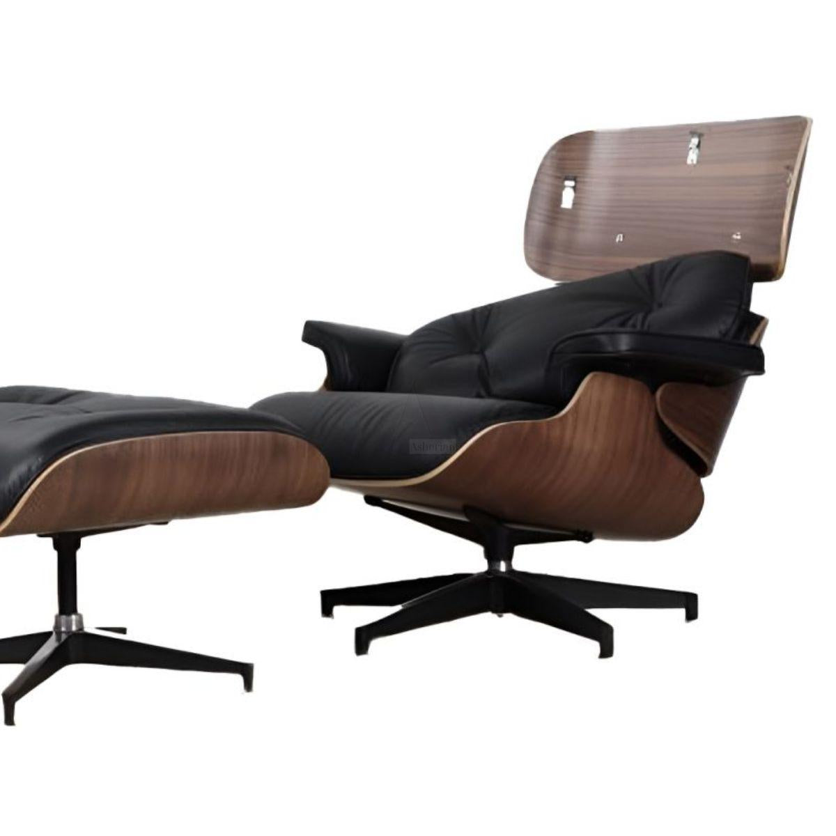 SPEZYAL | כורסה נורדית מעוצבת עם הדום וריפוד עור יוקרתי