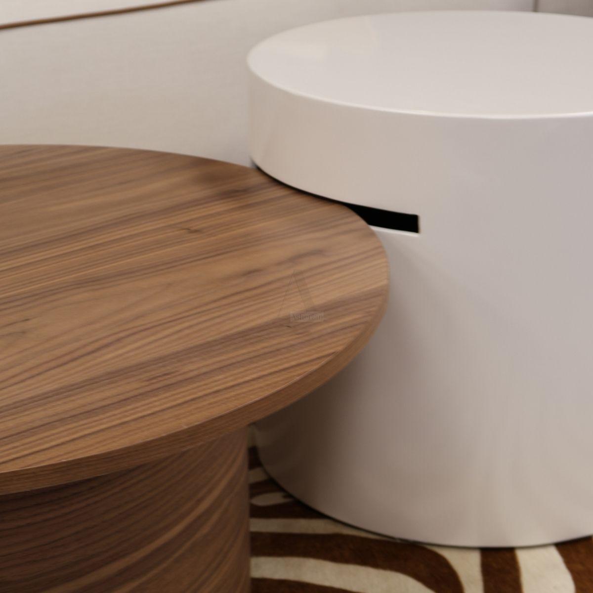 CALMA | סט שולחנות סלון עגולים בגימור עץ