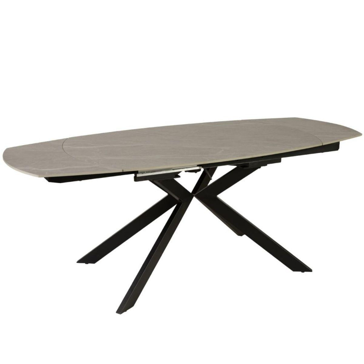 SMART | שולחן אוכל עם פלטת קרמיקה ורגל מתכת מעוצבת