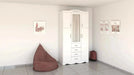 ארון בגדים 3 דלתות 1.30 מ' דגם אלה בשילוב זכוכית ווילון - Asherian | אשריאן רהיטים