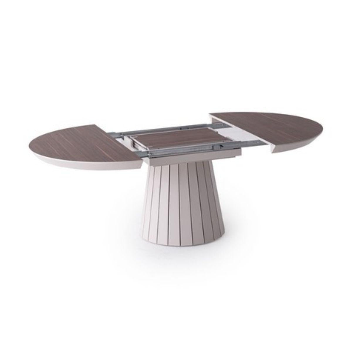 JAZZ | שולחן אוכל עגול עם רגל לייסטים עם 2 הגדלות