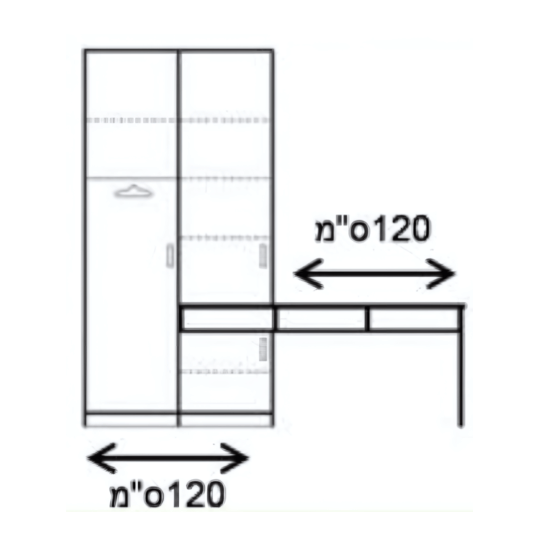ORI | ארון עם שולחן כתיבה בעיצוב מודרני נקי -    - אשריאן | ASHERIAN