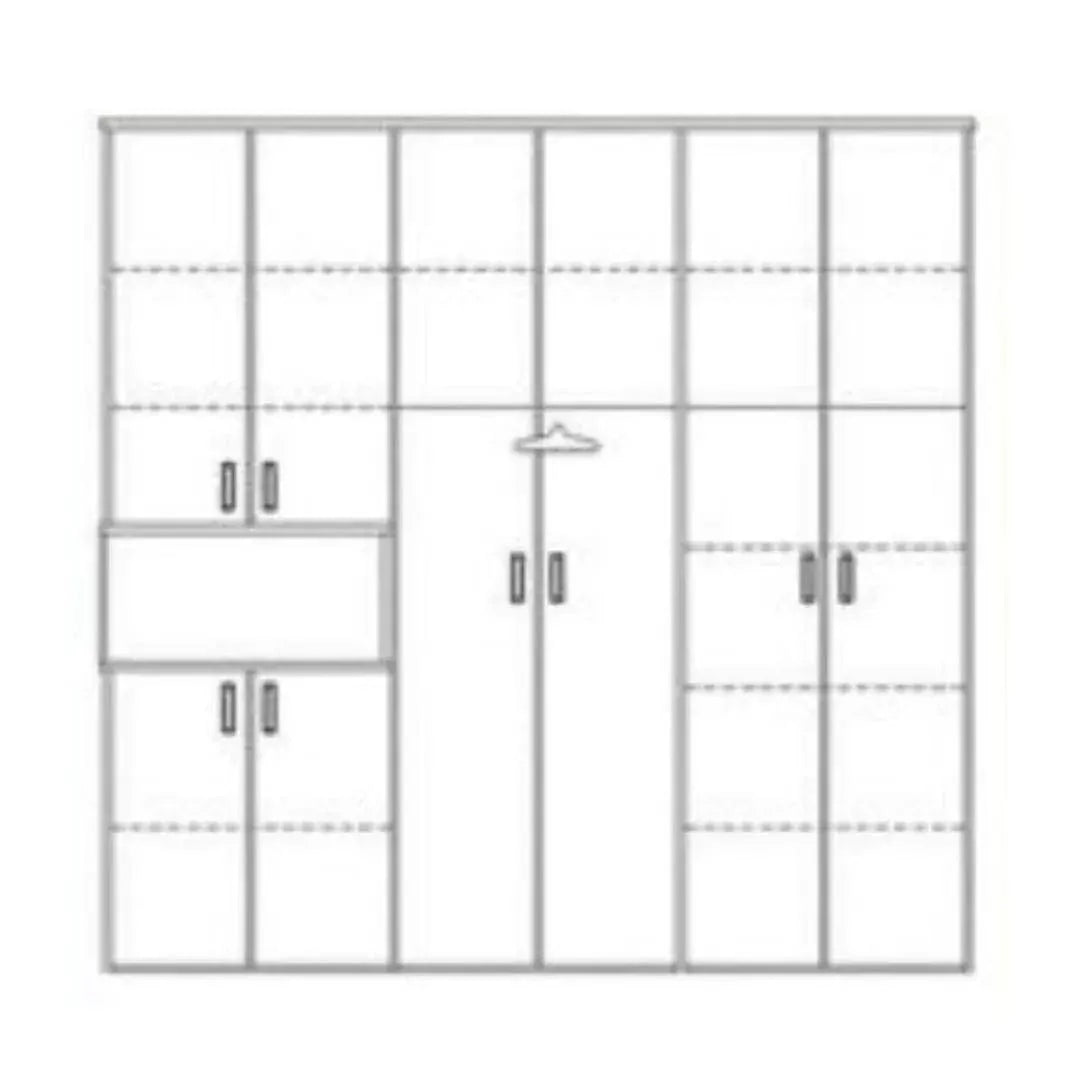 Air | ארון בגדים במראה נקי עם נישה פתוחה ומגירות -    - אשריאן | ASHERIAN