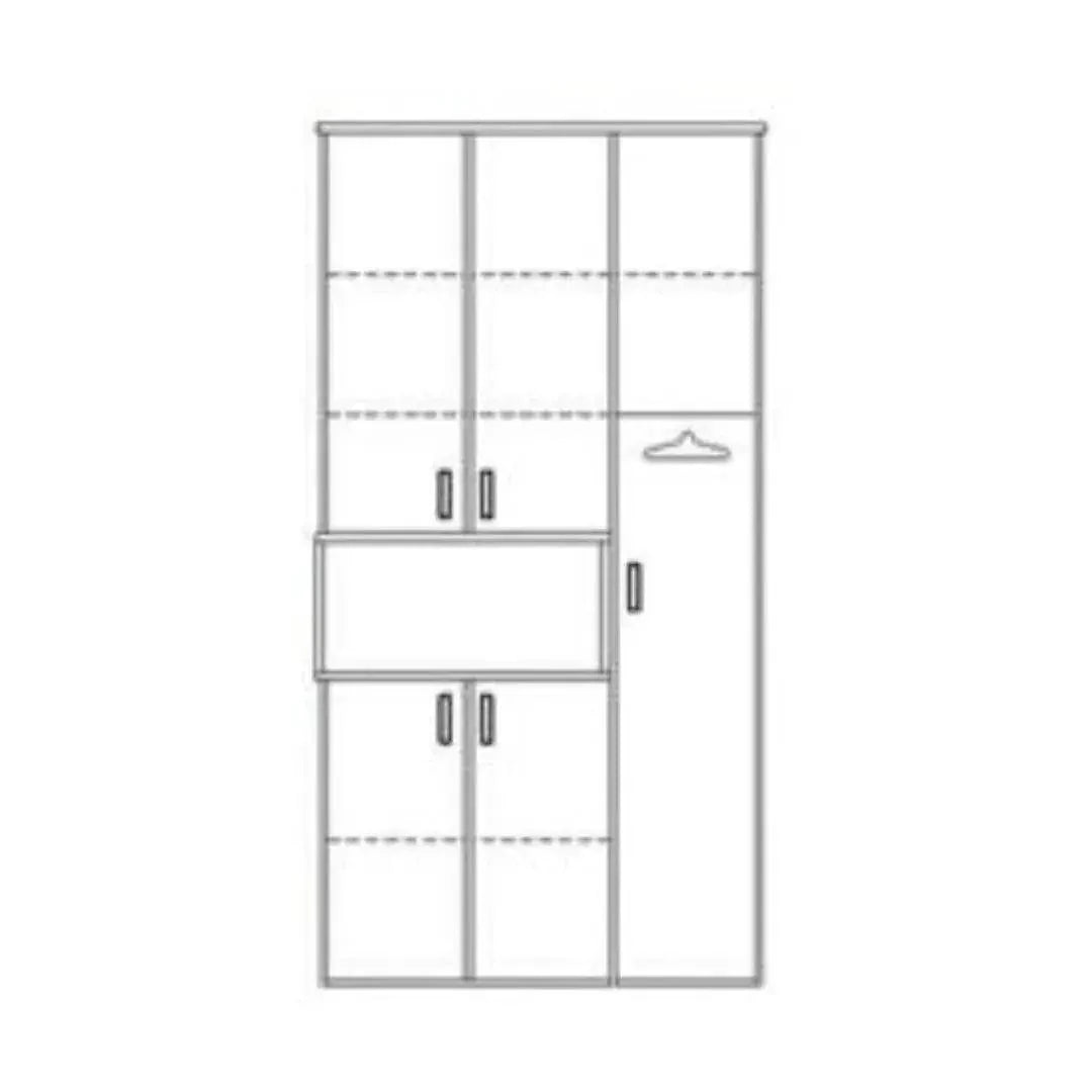 Air | ארון בגדים במראה נקי עם נישה פתוחה ומגירות -    - אשריאן | ASHERIAN
