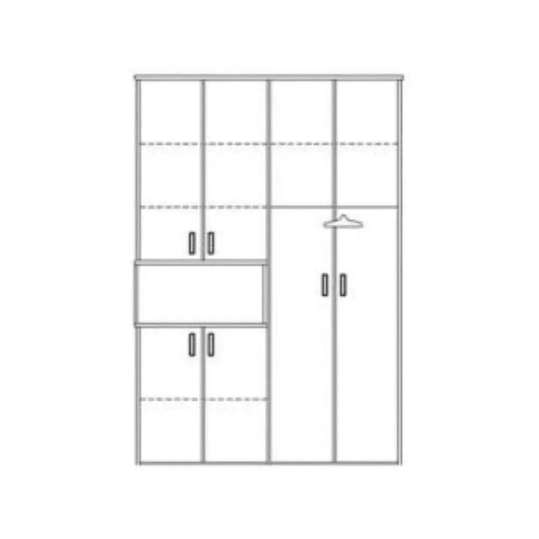 Air | ארון בגדים במראה נקי עם נישה פתוחה ומגירות -    - אשריאן | ASHERIAN