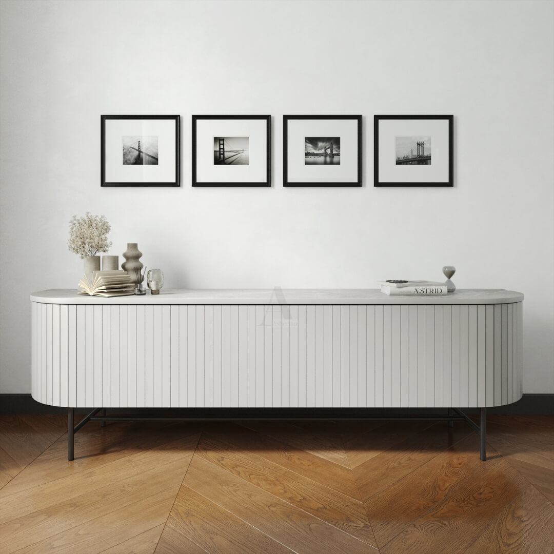 AXLE | מזנון מעוצב עם חריטות ורגלי מתכת -    - אשריאן | ASHERIAN