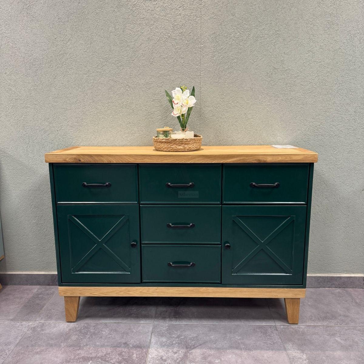 BAR | שידת אחסון כפרית עם דלתות אסם ומגירות - שידה