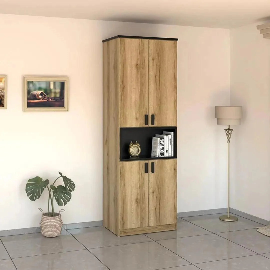 Center | ארון בגדים בעיצוב נקי נישה רחבה - 80 ס״מ - 2 דלתות   - אשריאן | ASHERIAN